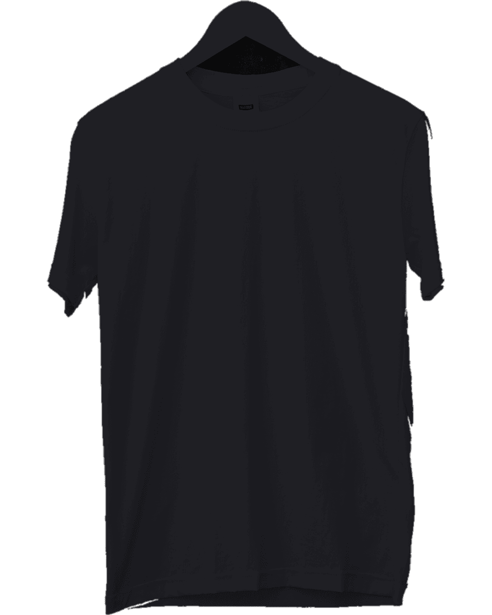 Blank black heavyweight tee, flat lay