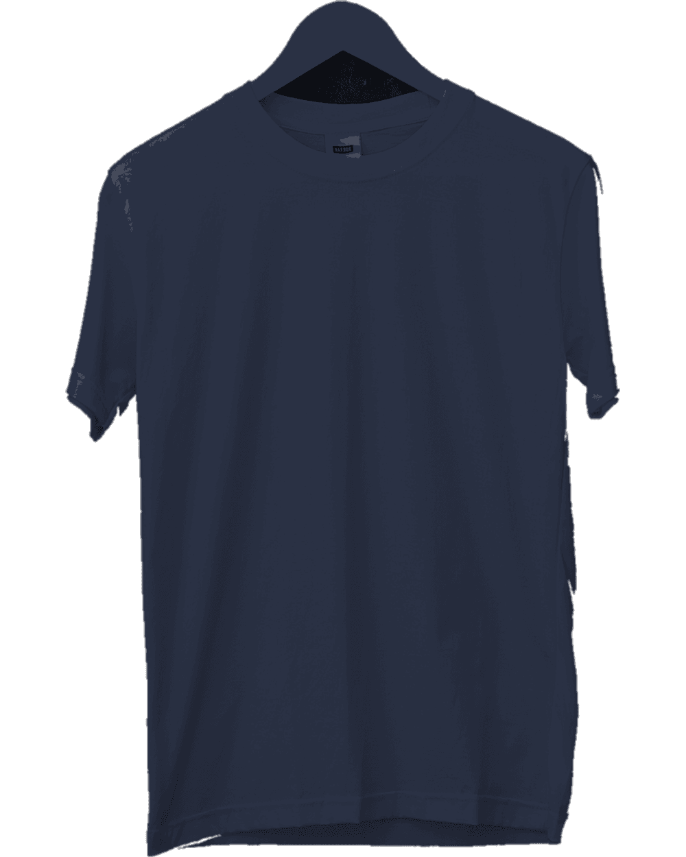 Blank navy heavyweight tee, flat lay