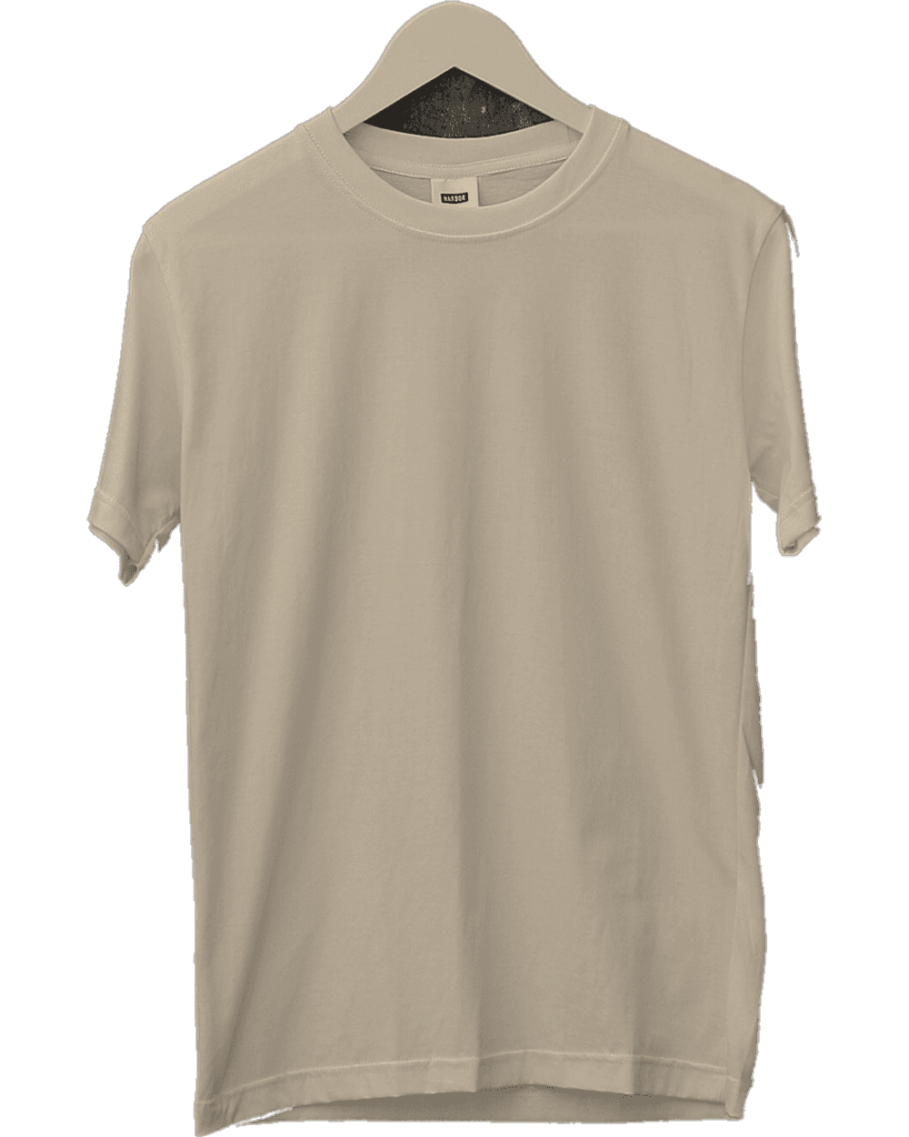 Blank sand heavyweight tee, flat lay